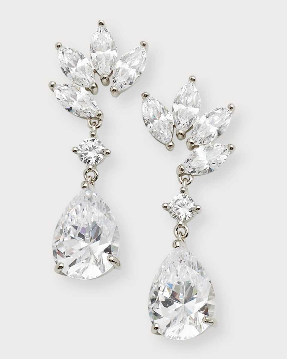 Cubic Zirconia Cluster Dangle Earrings